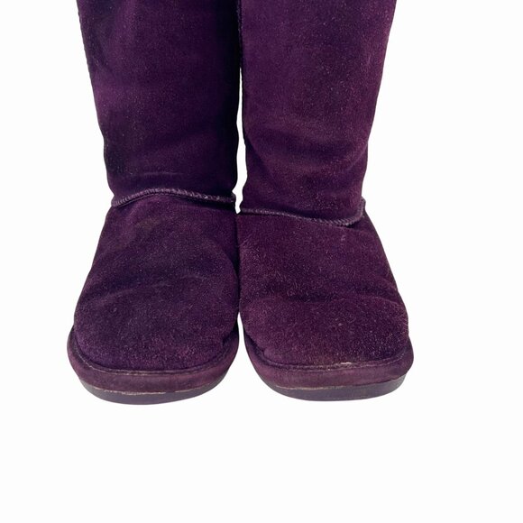 BEARPAW PURPLE SUEDE SHEEPSKIN WOOL MID CALF BOOTS - 7 SHEARLING - Picture 7 of 14